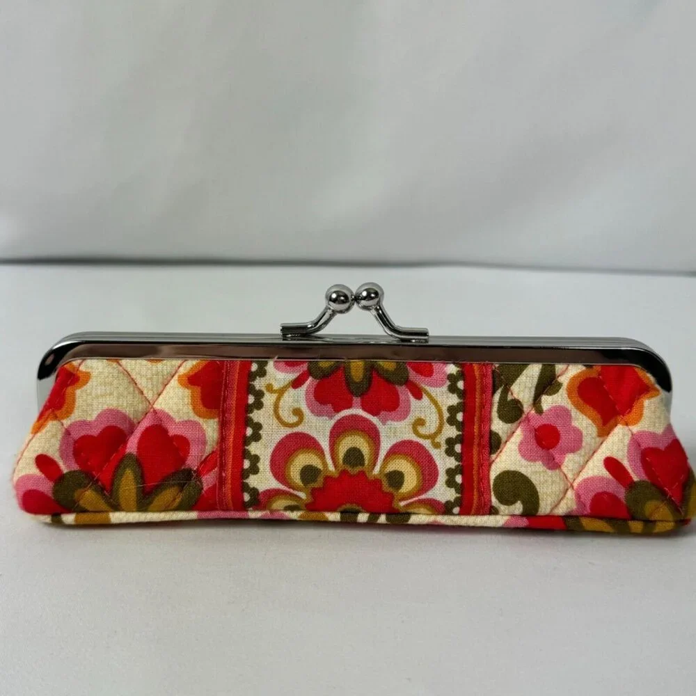 Vera Bradley Folkloric Slim Glasses Case Kisslock Boho Floral Retired Pattern - Picture 3 of 10